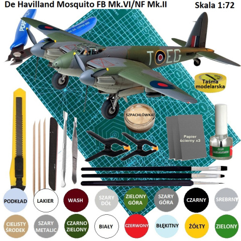 MODEL samolotu do sklejania De Havilland Mosquito FB Mk.VI Tamiya Skala 1:72 MODEL samolotu do sklejania De Havilland Mosquito FB Mk.VI Tamiya Skala 1:72