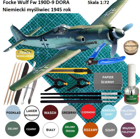 MODEL niemiecki samolot do sklejania Focke Wulf Fw 190D-9 DORA MODEL niemiecki samolot do sklejania Focke Wulf Fw 190D-9 DORA