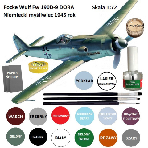 MODEL niemiecki samolot do sklejania Focke Wulf Fw 190D-9 DORA MODEL niemiecki samolot do sklejania Focke Wulf Fw 190D-9 DORA