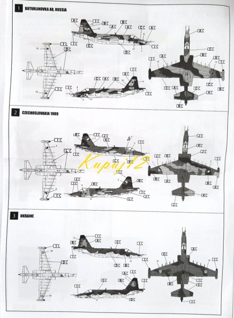 Model samolotu Suchoj Su-25K + farba podkładowa, wash, farby, lakier bezbarwny