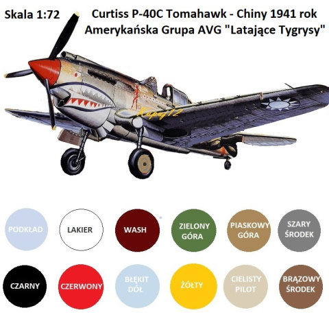 MODEL SAMOLOTU do sklejania Curtiss P-40B Tomahawk Academy Skala 1:72 MODEL SAMOLOTU do sklejania Curtiss P-40B Tomahawk Academy Skala 1:72