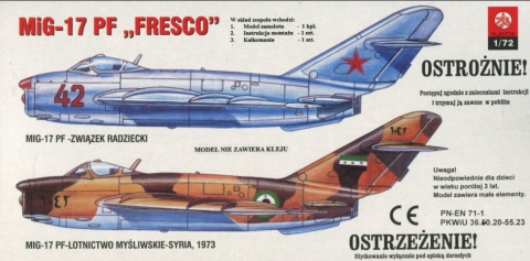 Model do sklejania MIG-17 Fresco. Polskie malowanie Zestaw: farby, lakier