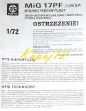 Model do sklejania MIG-17 Fresco. Polskie malowanie Zestaw: farby, lakier