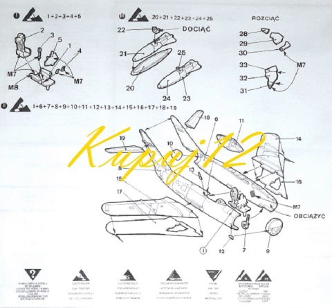 Model do sklejania MIG-17 Fresco. Polskie malowanie Zestaw: farby, lakier