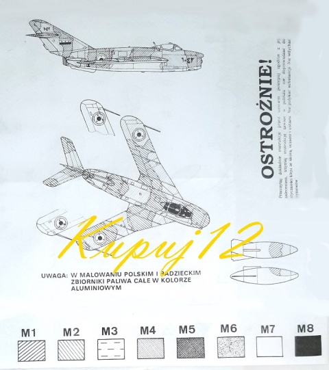 Model do sklejania MIG-17 Fresco. Polskie malowanie Zestaw: farby, lakier