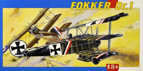 Model samolotu do sklejania Fokker Dr.1 z okresu I Wojny Światowej