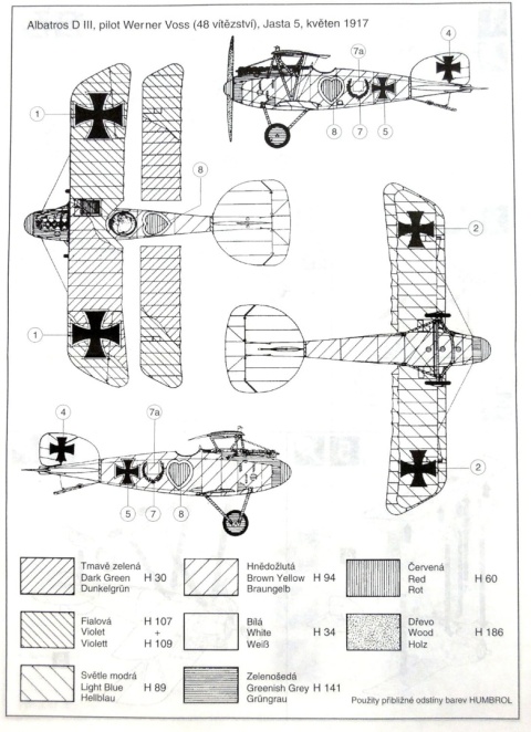 Model samolotu do sklejania w skali 1:48 Albatros DIII + podkład, farby, lakier, wash