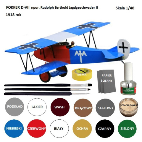 MODEL samolotu do sklejania FOKKER D-VII Smer Skala 1:48