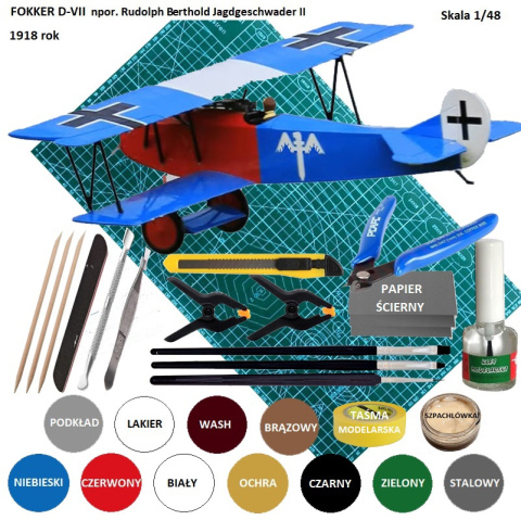 MODEL samolotu do sklejania FOKKER D-VII Smer Skala 1:48