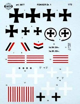 Model samolotu do sklejania Fokker Dr.1 z okresu I Wojny Światowej