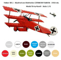 MODEL samolotu Fokker Dr.1 Triplane 1:72 Lothar von Richthofen RED BARON + farba modelarska, podkład do modeli, lakier do modeli
