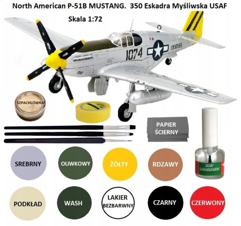 MODEL plastikowy do sklejania P-51B MUSTANG Plastyk Skala 1:72