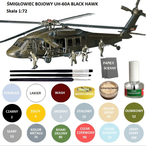 MODEL śmigłowca UH-60A Black HAWK Hasegawa Skala 1:72_D3_00433