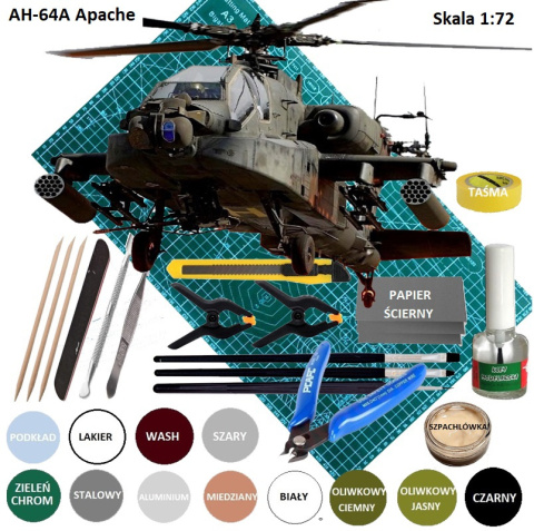 MODEL śmigłowca szturmowego Apache AH-64AMirage Skala 1:72 MODEL śmigłowca szturmowego Apache AH-64AMirage Skala 1:72