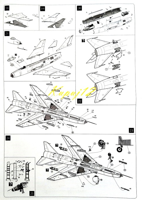 Model samolotu odrzutowego SUCHOJ SU-7 BKL + podkład, farby, lakier, wash