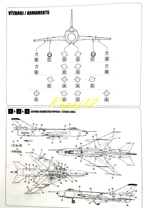 Model samolotu odrzutowego SUCHOJ SU-7 BKL + podkład, farby, lakier, wash