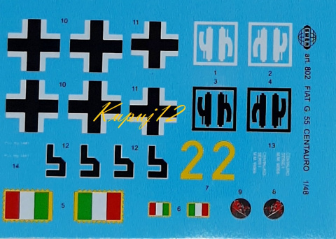 Plastikowy Model samolotu Fiat G.55 + podkład, farbki, lakier, wash, klej, pędzelki, papier ścierny, taśma do maskowania Plastikowy Model samolotu Fiat G.55 + podkład, farbki, lakier, wash, klej, pędzelki, papier ścierny, taśma do maskowania