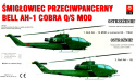 MODEL śmigłowca Bell AH-1 Cobra 1:72 + podkład, farba do modeli, lakier, wash... ZESTAW STARTOWY DLA POCZĄTKUJĄCEGO MODELARZA