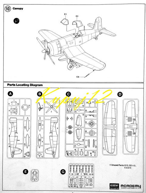MODEL samolotu do sklejania Corsair F4U-4B Korean War Academy Skala 1:48
