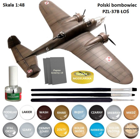 SUPER dokładny plastikowy model polskiego samolotu PZL 37B ŁOŚ Mirage Skala 1:48 SUPER dokładny plastikowy model polskiego samolotu PZL 37B ŁOŚ Mirage Skala 1:48
