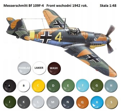 MODEL samolot do sklejania Messerschmitt Bf 109F-4 , zestaw farby akrylowe do modeli, podkład do modeli, lakier... MODEL samolot do sklejania Messerschmitt Bf 109F-4 , zestaw farby akrylowe do modeli, podkład do modeli, lakier...