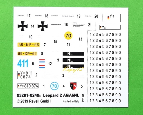 MODEL czołgu do sklejania Leopard 2 A6/A6NL Revell Skala 1:35 03281 MODEL czołgu do sklejania Leopard 2 A6/A6NL Revell Skala 1:35 03281