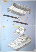 PANZER Tiger II Ausf .B King Tiger zestaw z matą modelarską A3, farbami, klejem, pędzelkami, taśmą.... Ardeny 1944 rok.