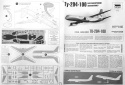 PLASTIKOWY model do sklejania samolot pasażerski Tu-204-100 w skali 1:144, oraz zestaw farb do jego wykończenia...