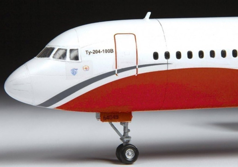 PLASTIKOWY model do sklejania samolot pasażerski Tu-204-100 w skali 1:144, oraz zestaw farb do jego wykończenia... PLASTIKOWY model do sklejania samolot pasażerski Tu-204-100 w skali 1:144, oraz zestaw farb do jego wykończenia...