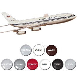 DUŻY plastikowy model do sklejania samolotu pasażerskiego Ił-86 + farby....
