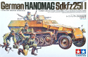 NIEMIECKI transporter opancerzony Hanomag Sdk.Fz.251 + 3 pędzle, klej, farby, podkład, lakier, skala 1:35