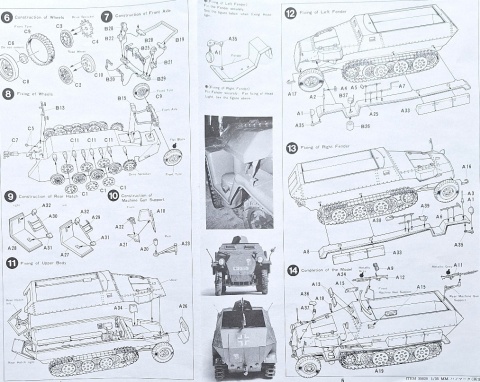 NIEMIECKI transporter opancerzony Hanomag Sdk.Fz.251 + 3 pędzle, klej, farby, podkład, lakier, skala 1:35