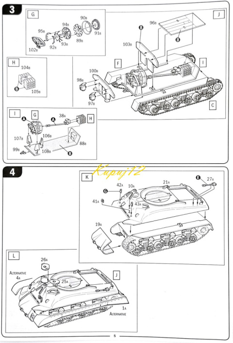SHERMAN M4A1 Amerykański czołg Plastikowy model do sklejania Podkład, farby SHERMAN M4A1 Amerykański czołg Plastikowy model do sklejania Podkład, farby