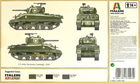 SHERMAN M4A1 Amerykański czołg Zestaw, mata, farby, klej pędzle, narzędzia SHERMAN M4A1 Amerykański czołg Zestaw, mata, farby, klej pędzle, narzędzia