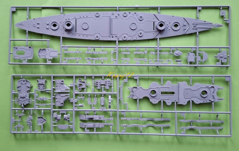OKRĘT, niemiecki pancernik , Bismarck skala 1:700+ zestaw farb modelarskich z fabą podkładową....
