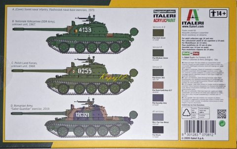 MODEL T-55A radziecki czołg Zestaw: farby, lakier, klej pędzle, taśma, wash MODEL T-55A radziecki czołg Zestaw: farby, lakier, klej pędzle, taśma, wash