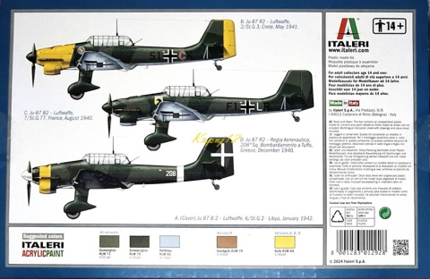 MODEL samolot do sklejania Junkers Ju-87 B2R2 Stuka+ farby, lakier, klej, pedzle MODEL samolot do sklejania Junkers Ju-87 B2R2 Stuka+ farby, lakier, klej, pedzle