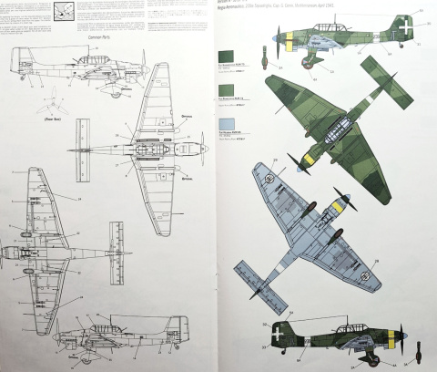 MODEL samolot do sklejania Junkers Ju-87 B-2/R-2 Picchiatello + podkład, farby, lakier, wash