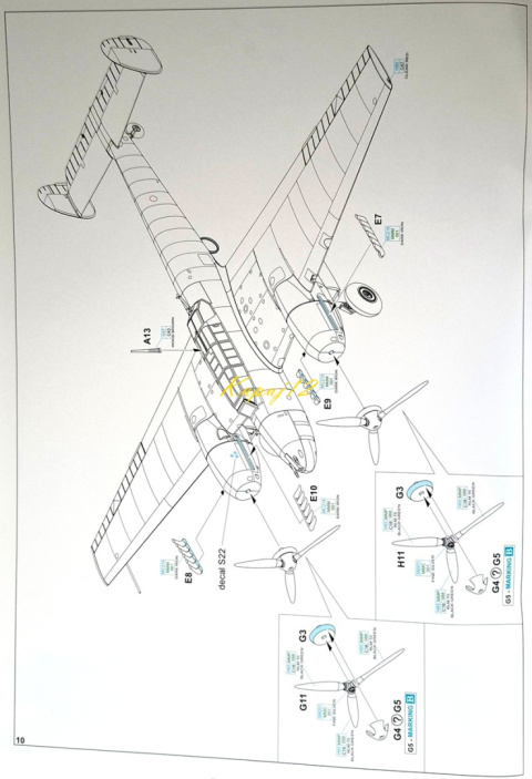 Model samolot do sklejania Messerschmitt Bf 110E Eduard Skala 1:72 7464