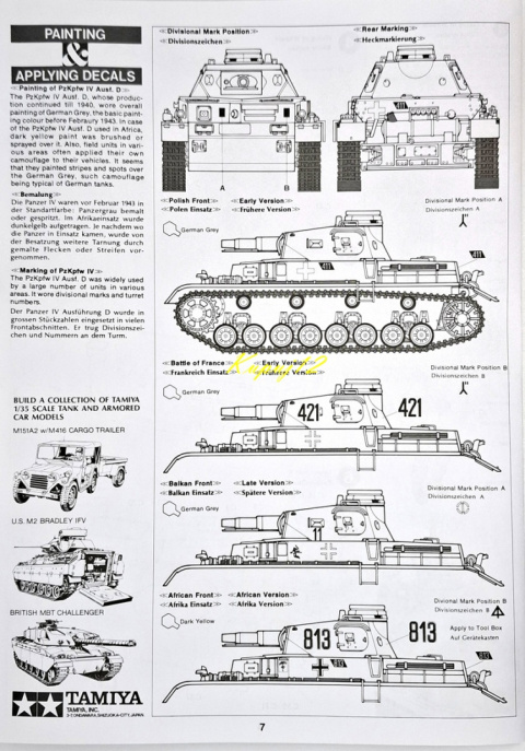 NIEMIECKI czołg Panzerkampfwagen Ausf.D Tamiya Skala 1:35