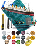 STATEK pasażerski Titanic skala 1:700+ zestaw farb modelarskich z fabą podkładową....