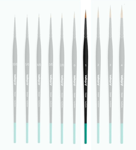 Vallejo Pędzel Detail Round Synthetic Pędzelek modelarski No. 1