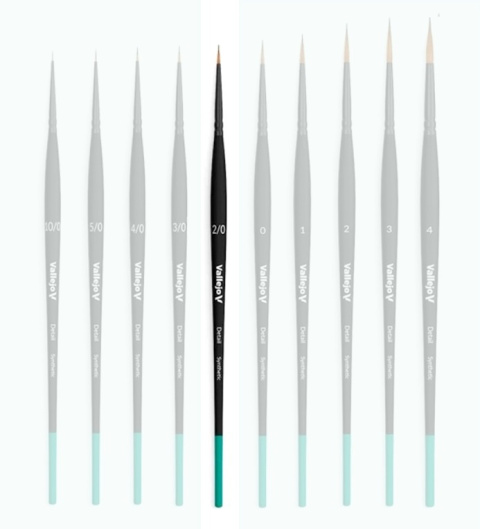 Vallejo Pędzel Detail Round Synthetic Pędzelek modelarski No. 2/0