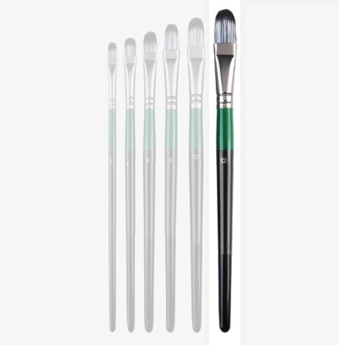 Pędzel, Pędzelek modelarski, malarski flat płaski koci język syntetyczny włos Nr. 12