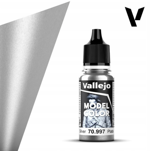 VALLEJO MODEL COLOR 195 Farba modelarska 70997 SILVER ( metalic ) 18 ml VALLEJO MODEL COLOR 195 Farba modelarska 70997 SILVER ( metalic ) 18 ml