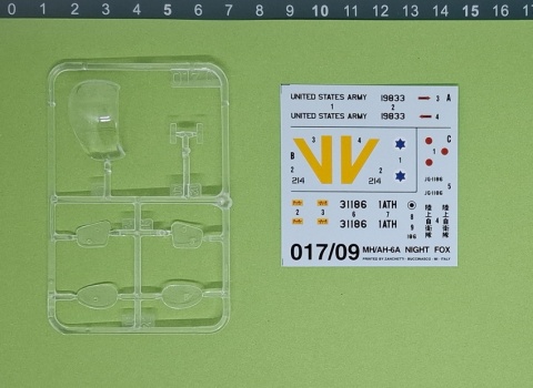 MODEL amerykańskiego śmigłowca AH-6 Night Fox Italeri Skala 1:72 + farby