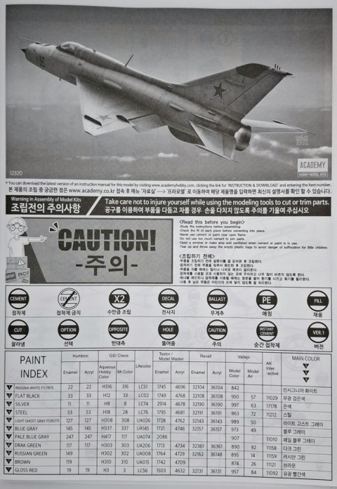 MODEL samolotu MiG-21PF Fishbed-D POLSKIE MALOWANIE + farby,