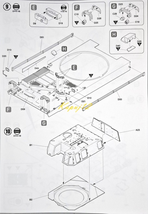 PLASTIKOWY model do sklejania K9A1 Haubica samobieżna Polskie Siły Zbrojne + mata, farby akrylowe, podkład do farb akrylowych...