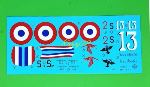 MODEL samolotu do sklejania SPAD S.VII Smer Skala 1 :40 0824