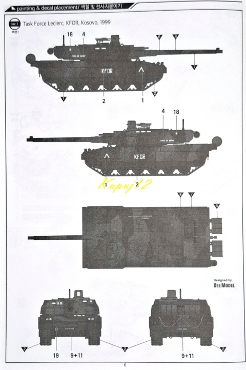MODEL francuskiego czołgu do sklejania Char Leclerc Academy Skala 1:72